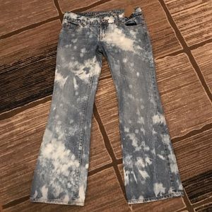 American Eagle jeans custom bleach washed by me